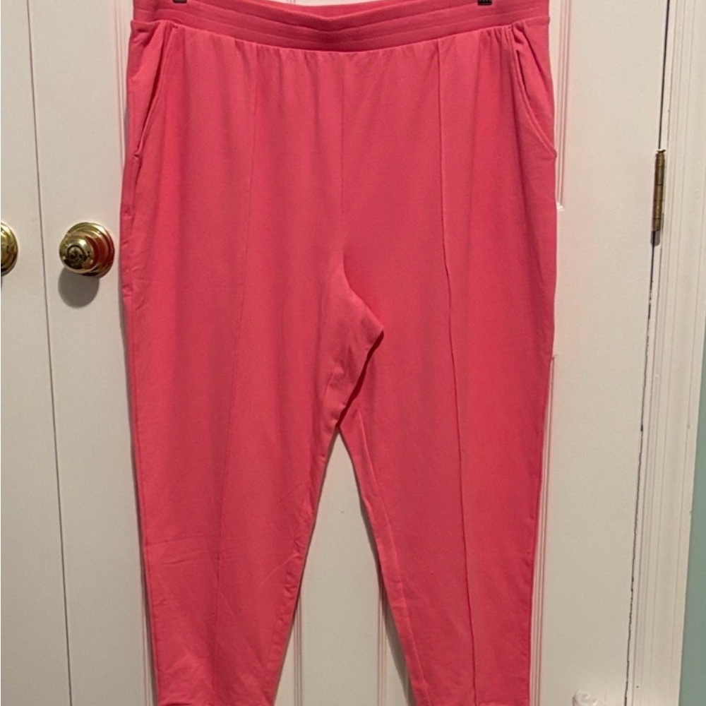 Isaac Mizrahi Coral Pink Joggers
